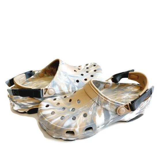 CROCS Classic Mens Size 12 All Terrain Clog Sandals Comfort Shoes Marbled Chai - Picture 8 of 8